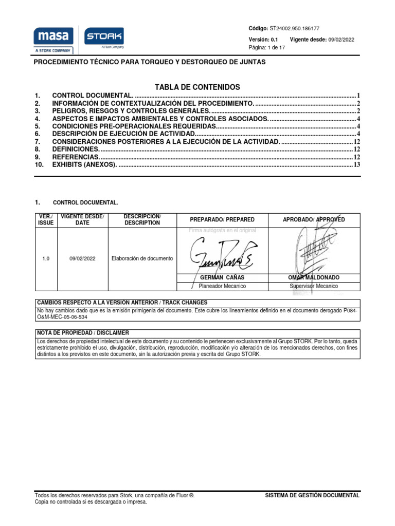 St24002.950.186177 v.1 Procedimiento para El Torqueo y Destorqueo de ...