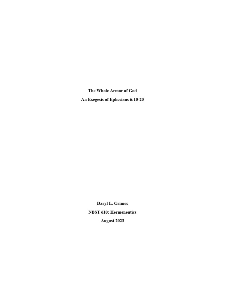 Ephesians 6: The Armor of God Explained | PDF | Paul The Apostle ...