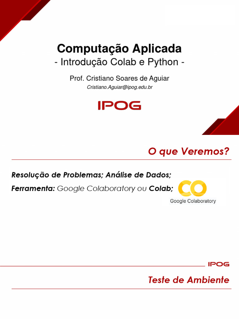 Introdução ao Colab e Python para Engenharia | PDF | Python (linguagem ...