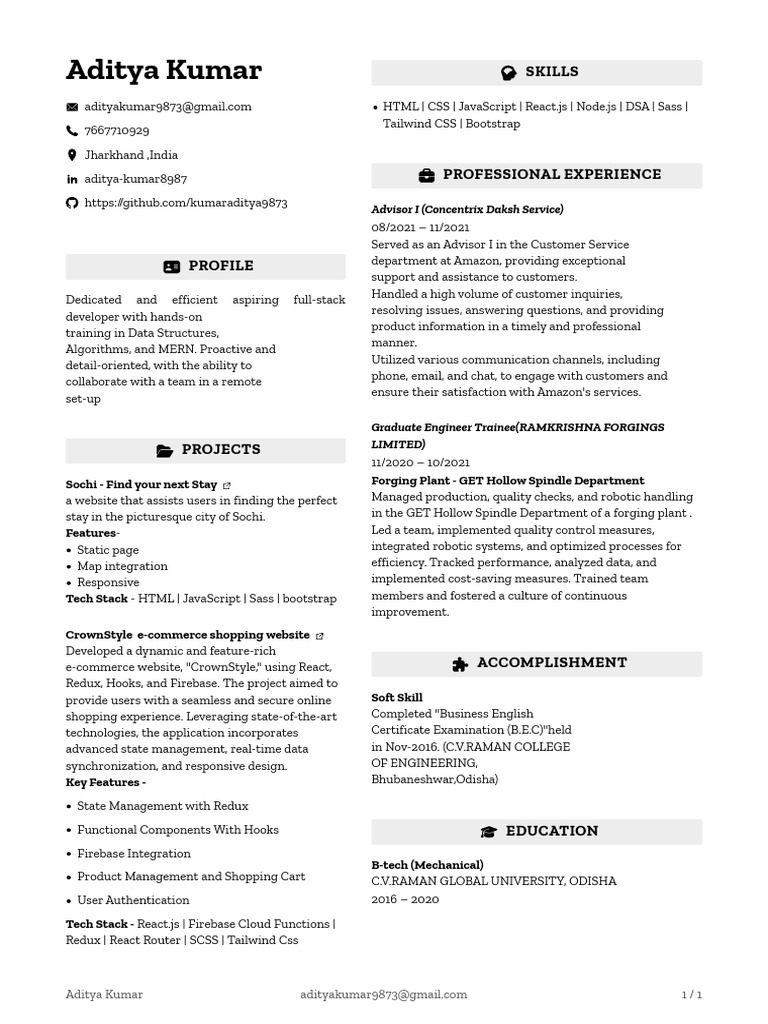 Aspiring Full-Stack Developer Profile | PDF | Bootstrap (Front End ...