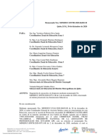 Memorando Nro. MINEDUC-DNTH-2020-06203-M Quito, D.M., 30 de Diciembre de 2020