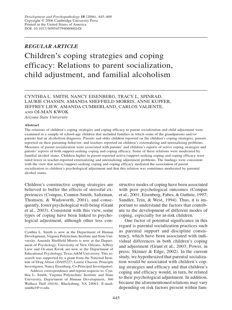 Children's Coping Strategies and Coping | PDF | Parenting | Emotions