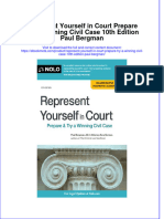 Ebook Represent Yourself in Court Prepare Try A Winning Civil Case 10Th Edition Paul Bergman Online PDF All Chapter