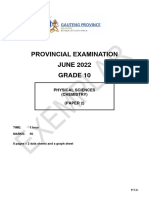 Provincial Examination JUNE 2022 Grade 10: Physical Sciences (Chemistry) (PAPER 2)