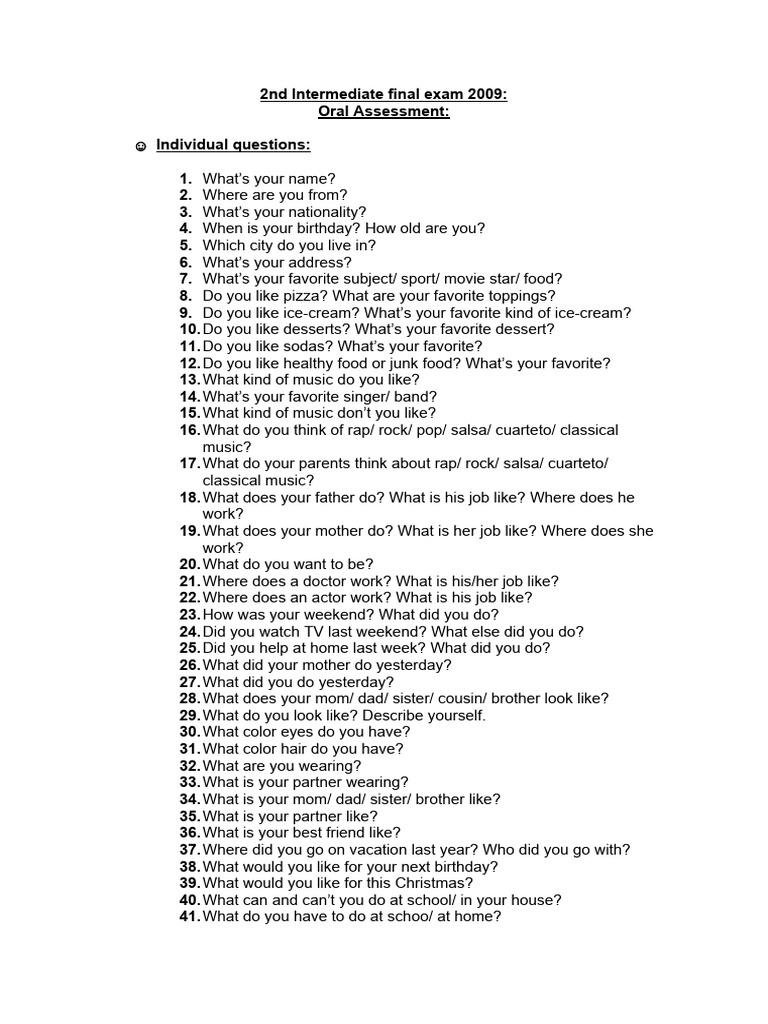 2nd Intermediate final | PDF | Pizza | Foods