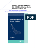 Ebook Medical Statistics For Cancer Studies Chapman Hall CRC Biostatistics Series 1St Edition Trevor F Cox Online PDF All Chapter