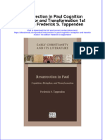 Download Resurrection In Paul Cognition Metaphor And Transformation 1St Edition Frederick S Tappenden online ebook  texxtbook full chapter pdf 