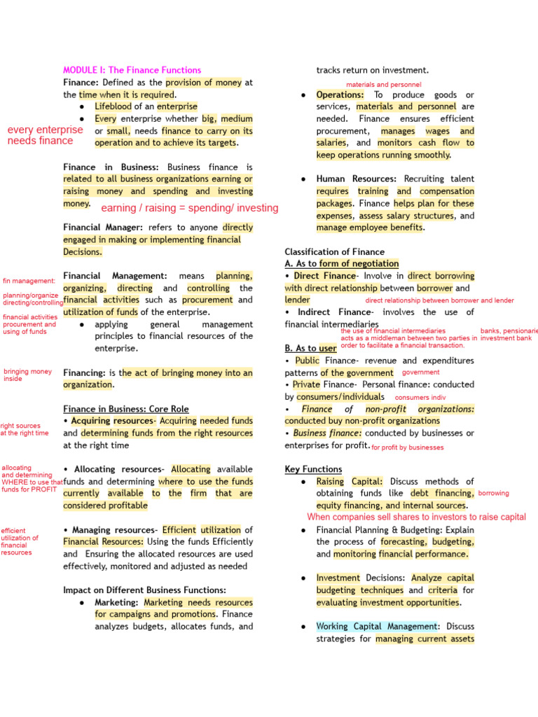 Understanding Finance Functions in Business | PDF | Financial Markets ...