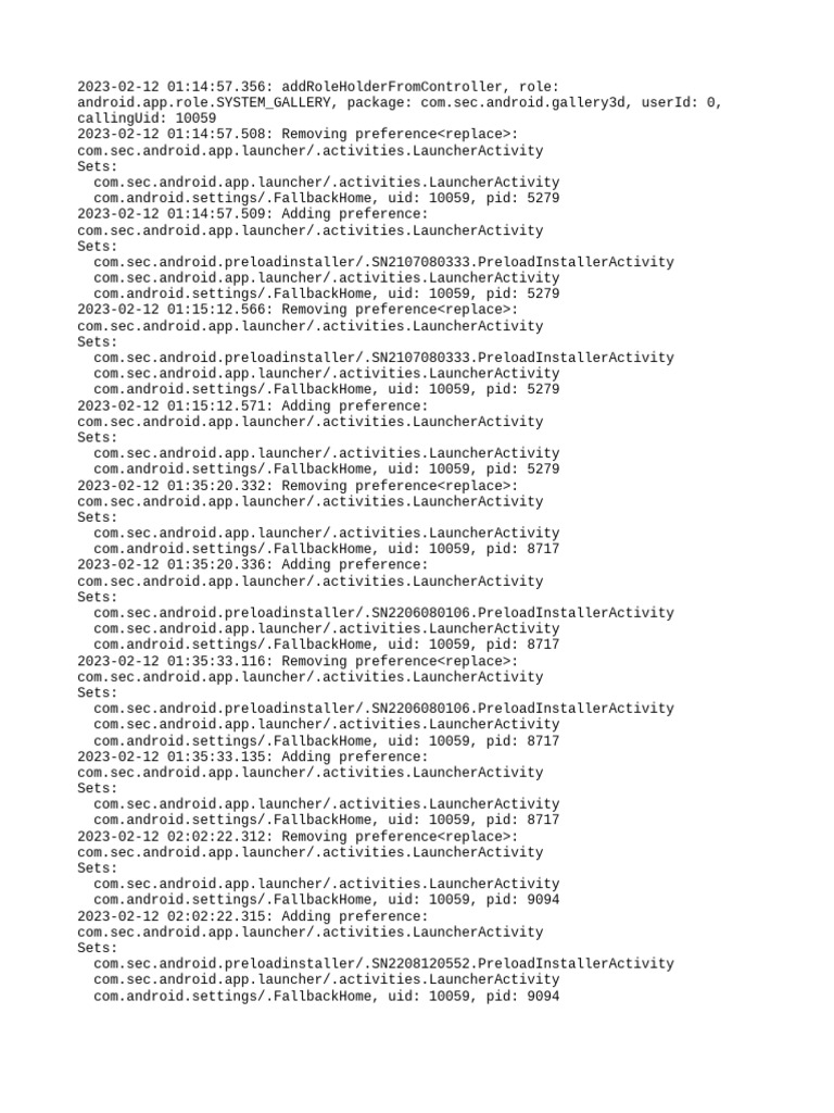 Android App Role and Preference Logs | PDF | Utility Software | Software