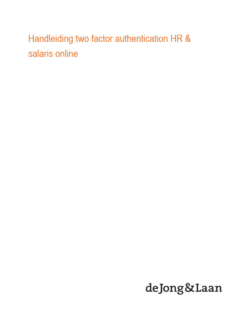 Handleiding HRSO - Two Factor Authentication 230124 | PDF