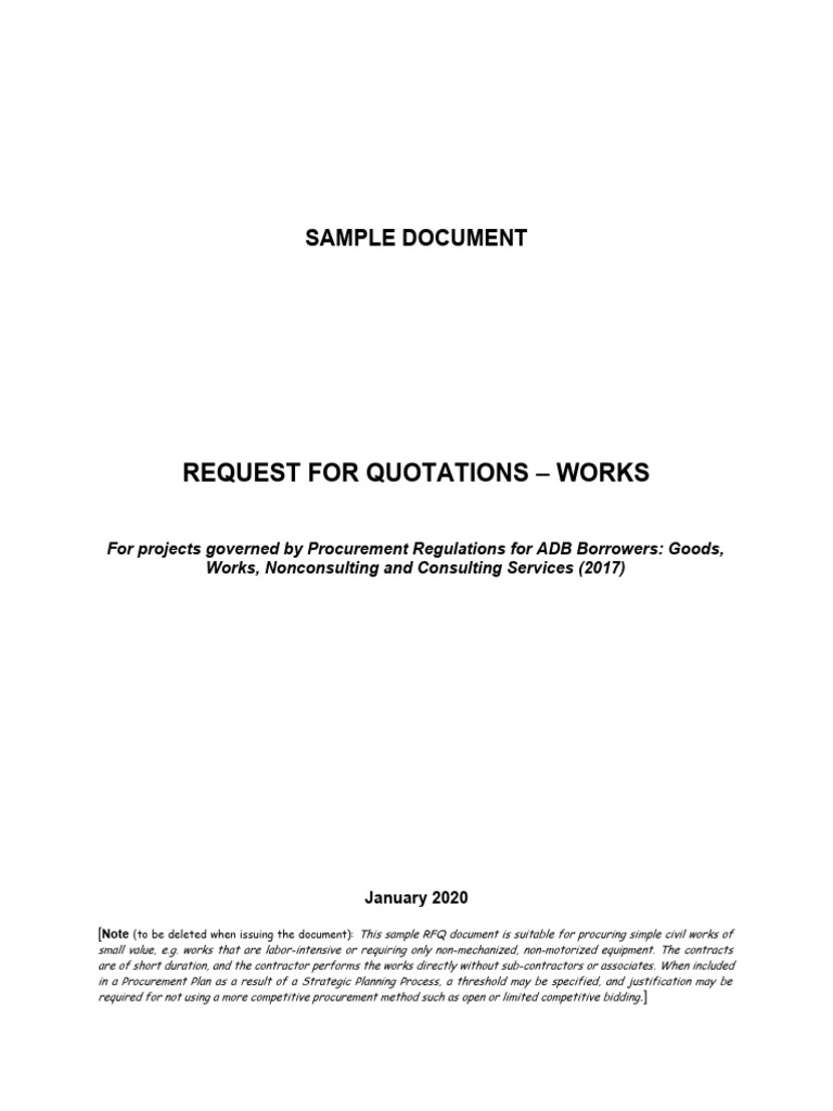 Request for Quotation for Civil Works | PDF | Insurance | Employment