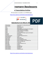 The Transcriptions Archive (Alphabetical List, March 2024)