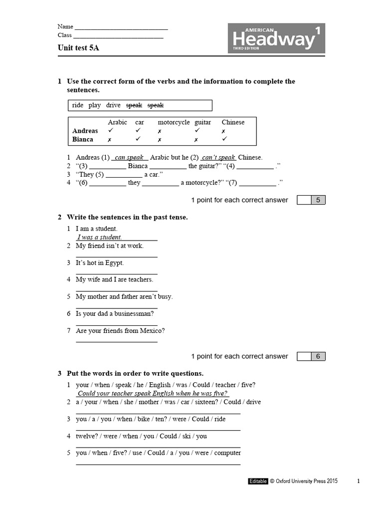 AHW3e - Level 01 - Unit Test 5a | PDF | English Language | Linguistics