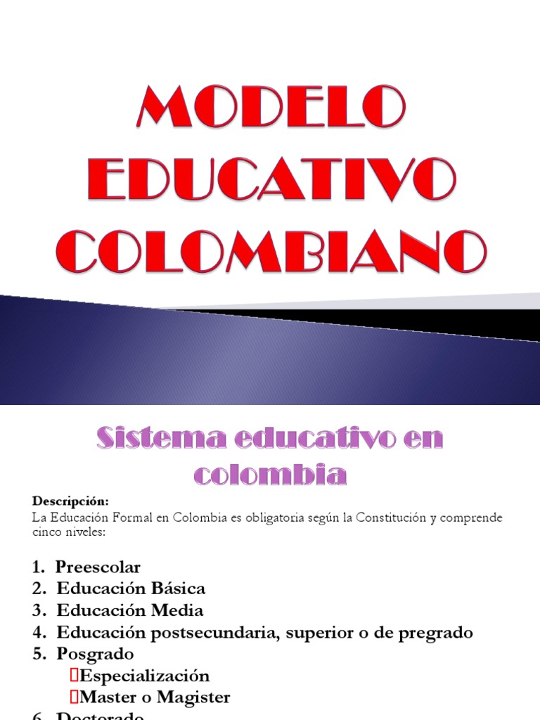 Total 74+ imagen modelo educativo de colombia