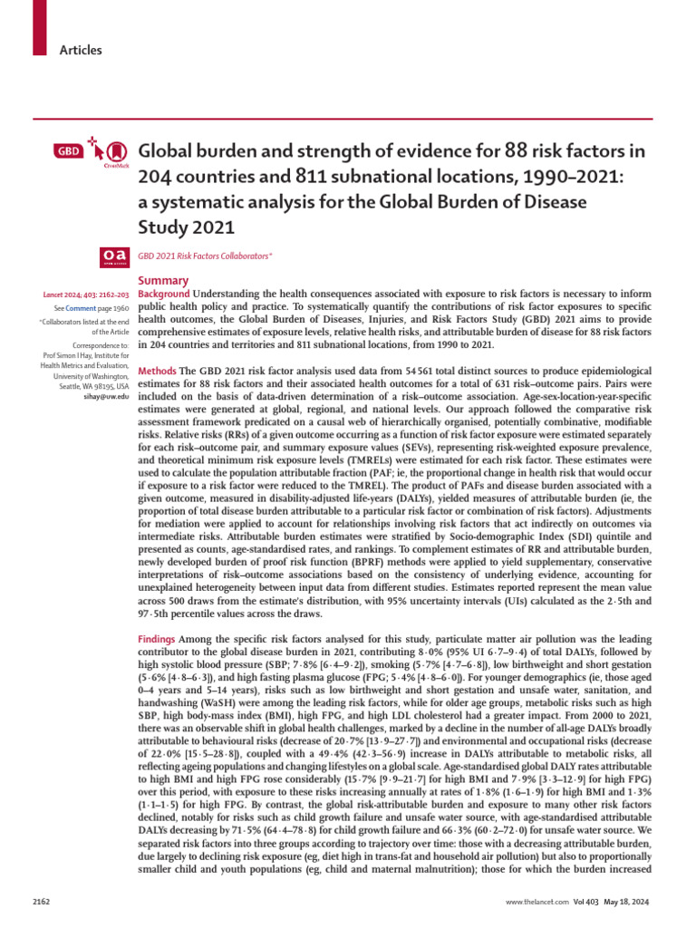 A Systematic Analysis For The Global Burden of Disease Study 2021 ...