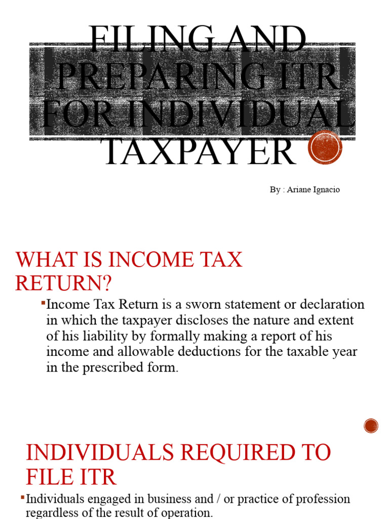 Guide to Filing ITR for Individuals | PDF | Income Tax | Taxes