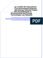 Download Proceedings Of 2022 4Th International Conference On Environment Sciences And Renewable Energy Selected Topics On New Developments In Environmental And Energy Technologies Jan Baeyens online ebook  texxtbook full chapter pdf 