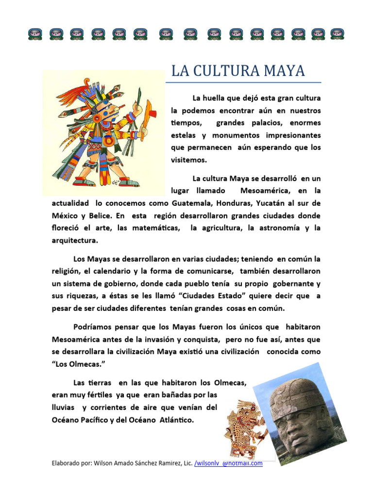 Características de la Cultura Maya | PDF | Civilización maya | Mesoamérica