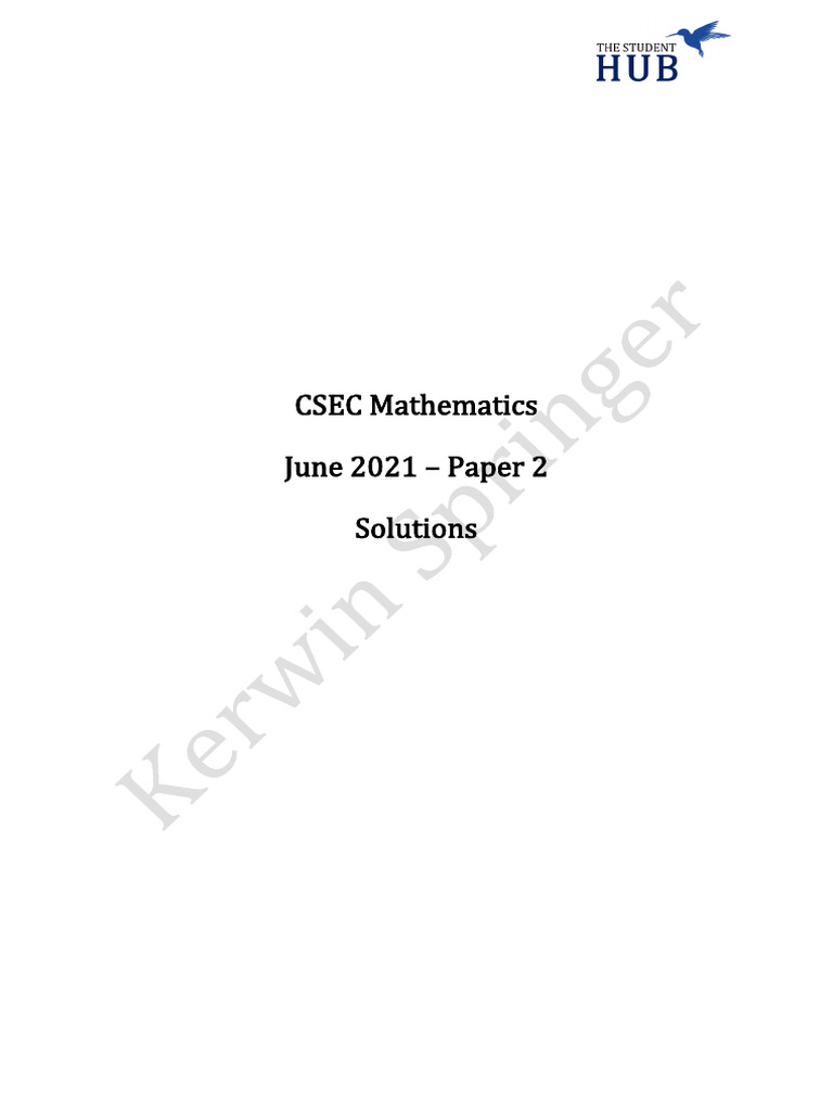 CSEC Maths June 2021 Paper 2 Solutions | PDF | Euclidean Vector | Triangle