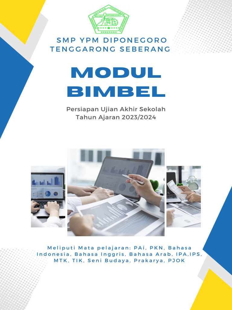 White Blue Yellow Modern Training Module Cover A4 Document | PDF