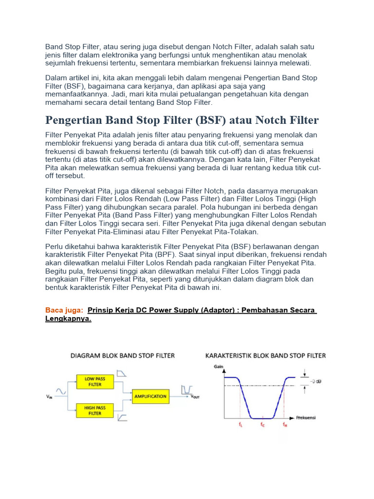 Band Stop Filter | PDF