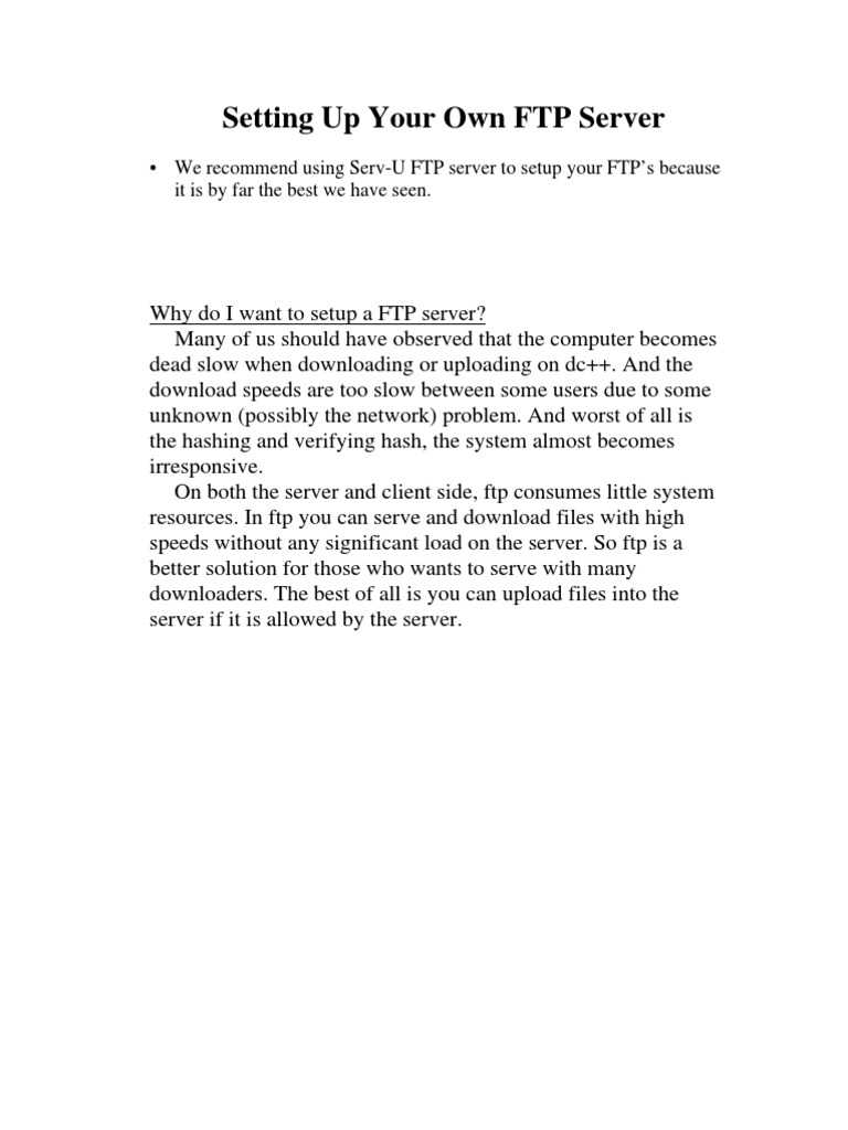 Setting Up Your Own FTP | PDF | File Transfer Protocol | Installation ...
