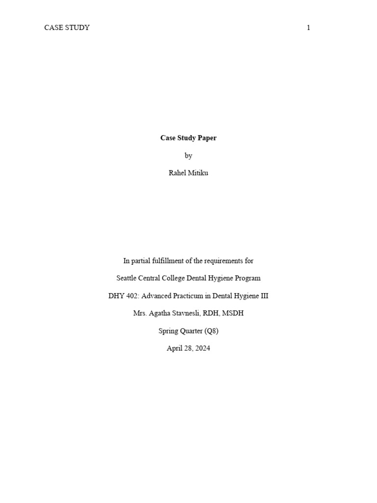 Blood Pressure and Dental Health Case Study | PDF | Periodontology ...