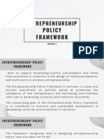 Entrepreneurship: Framework Policy