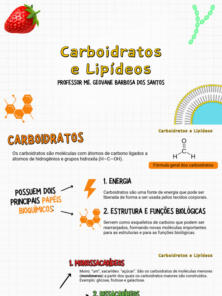 Carboidratos e Lipídeos: Estrutura e Função | PDF | Carboidratos | Lipídio