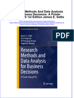 Ebook Research Methods and Data Analysis For Business Decisions A Primer Using Spss 1St Edition James E Sallis Online PDF All Chapter