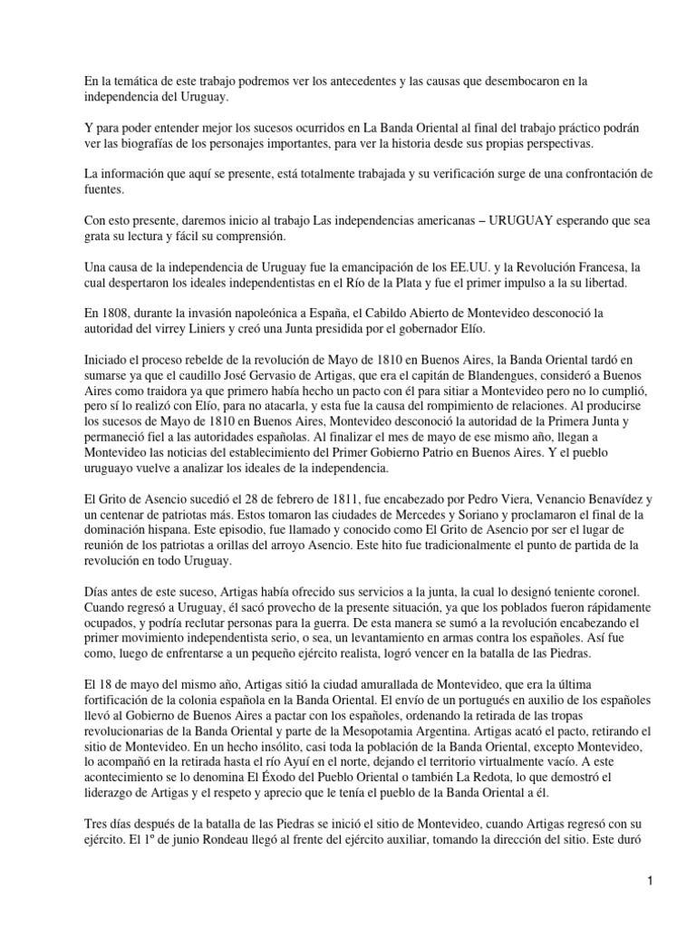 Causas de la Independencia de Uruguay | PDF | Argentina