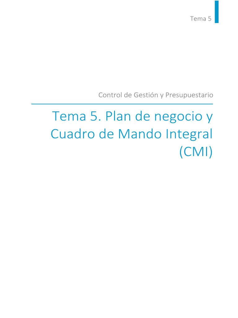 Plan de Negocio y Cuadro de Mando Integral | PDF | Plan de negocios ...