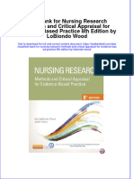 PDF Test Bank For Nursing Research Methods and Critical Appraisal For Evidence Based Practice 8Th Edition by Lobiondo Wood Online Ebook Full Chapter