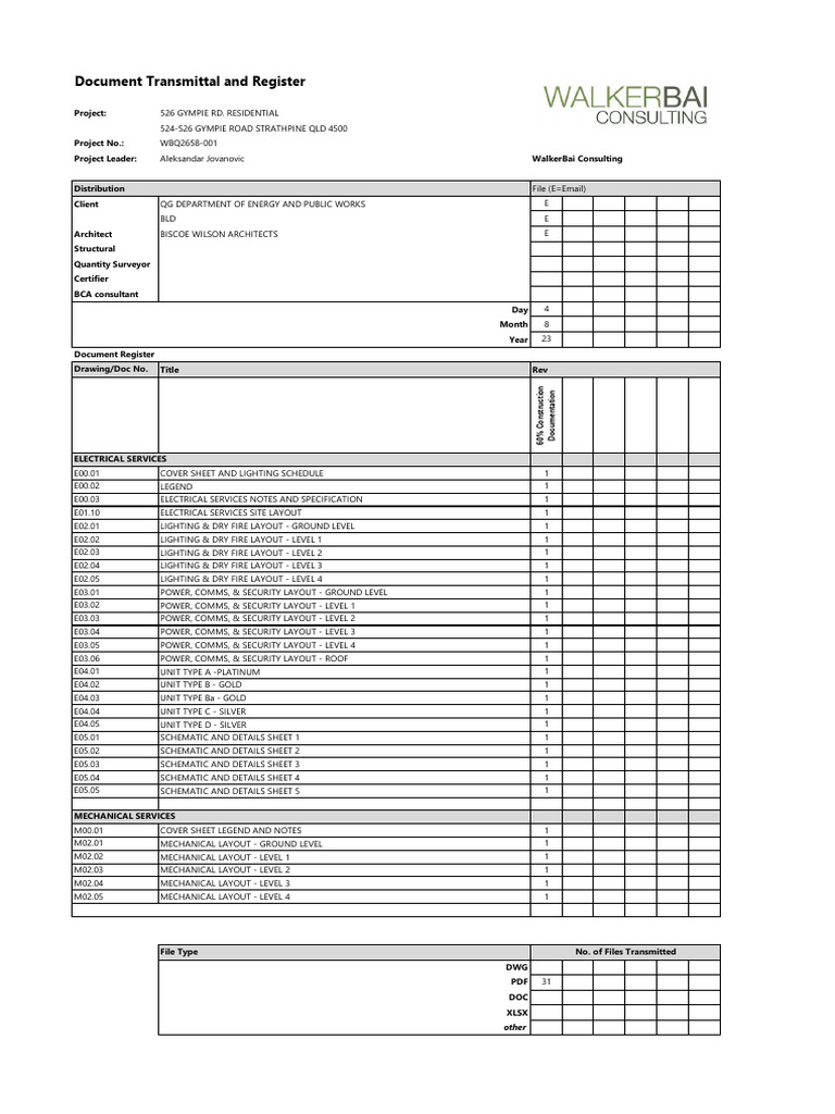 Gympie Rd Residential Document Transmittal | PDF