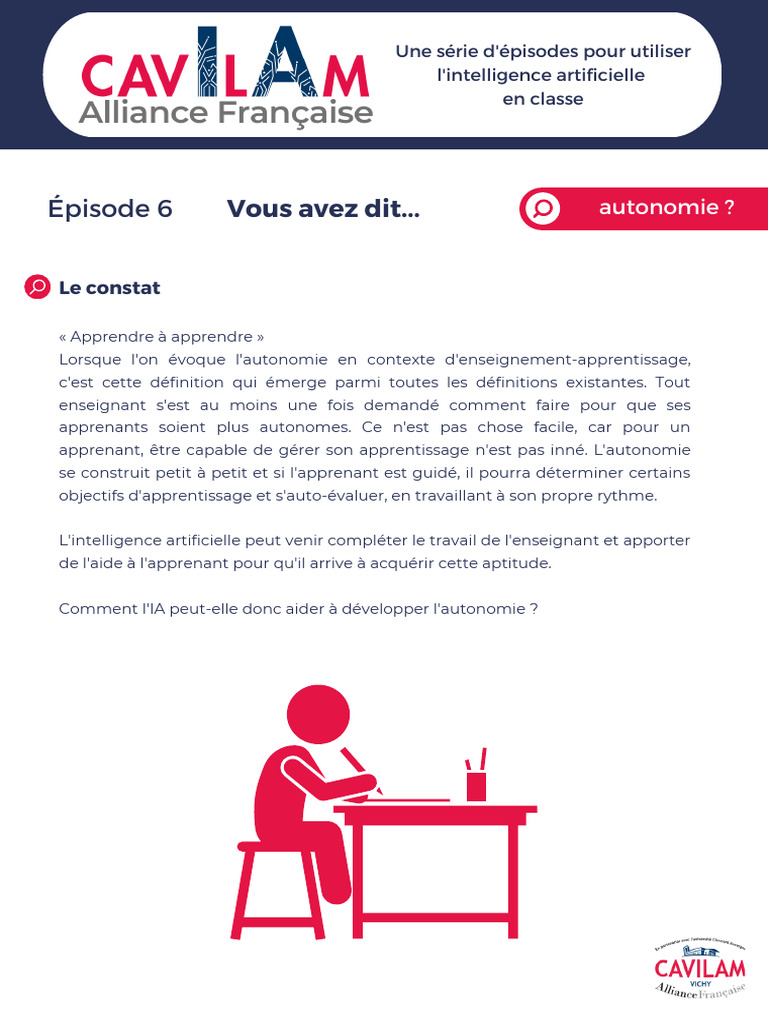 Autonomie et IA en classe : Guide pratique | PDF | Intelligence ...