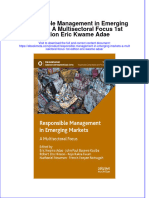 Ebook Responsible Management in Emerging Markets A Multisectoral Focus 1St Edition Eric Kwame Adae Online PDF All Chapter
