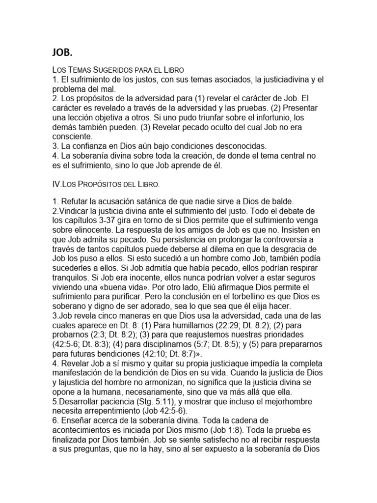 El sufrimiento de los justos en Job | PDF | Libro de trabajo | Sufrimiento