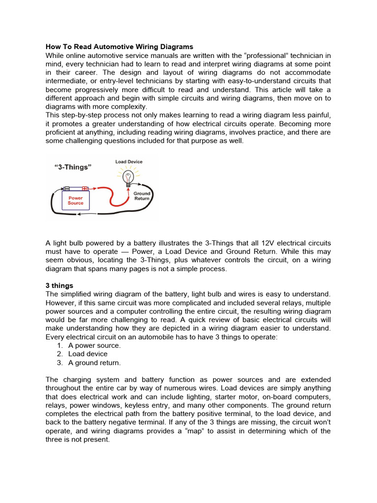 How Car Electrical Systems Work Download Free PDF Relay Switch