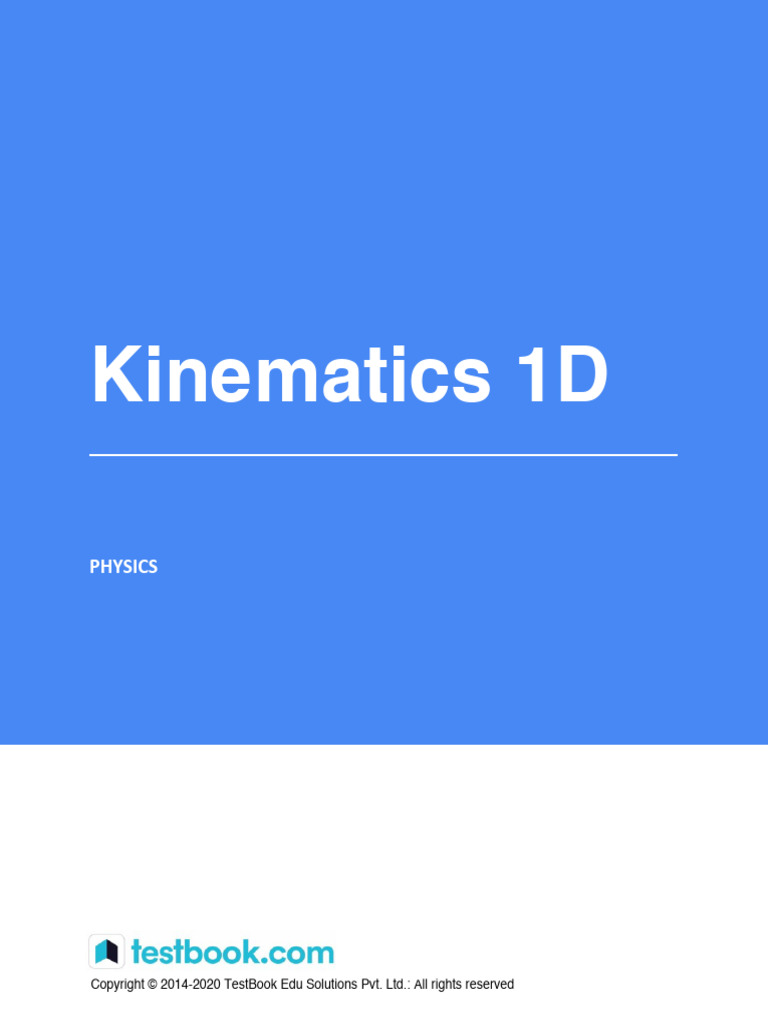 Kinematics 1d Study Notes Pdf Velocity Acceleration