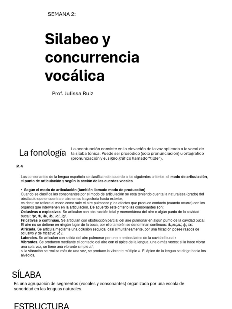 Fonología y Silabeo en Español | PDF | Sílaba | Lingüística