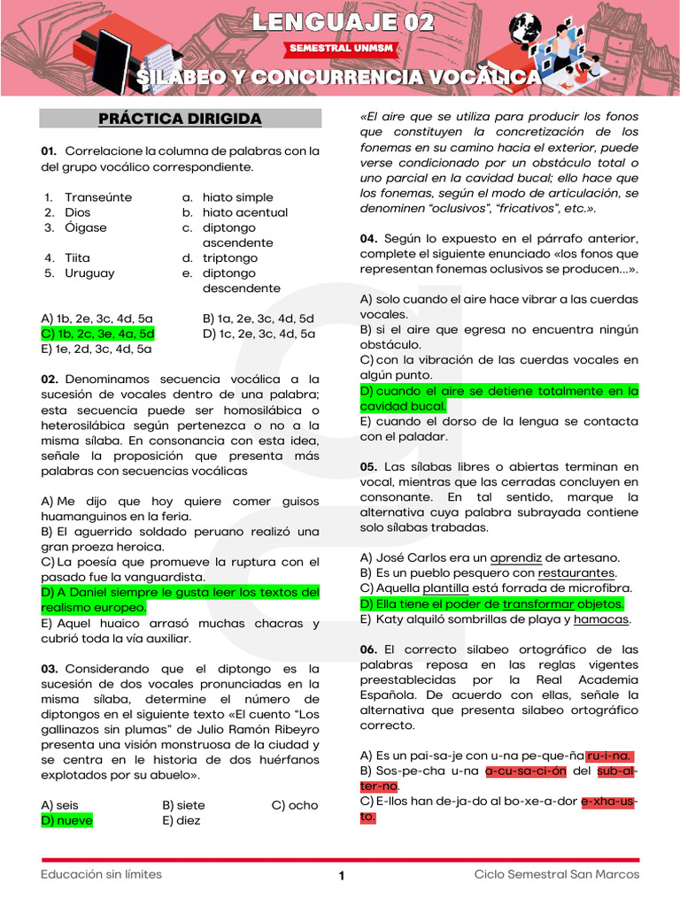 Silabeo y secuencias vocálicas | PDF | Sílaba | Vocal