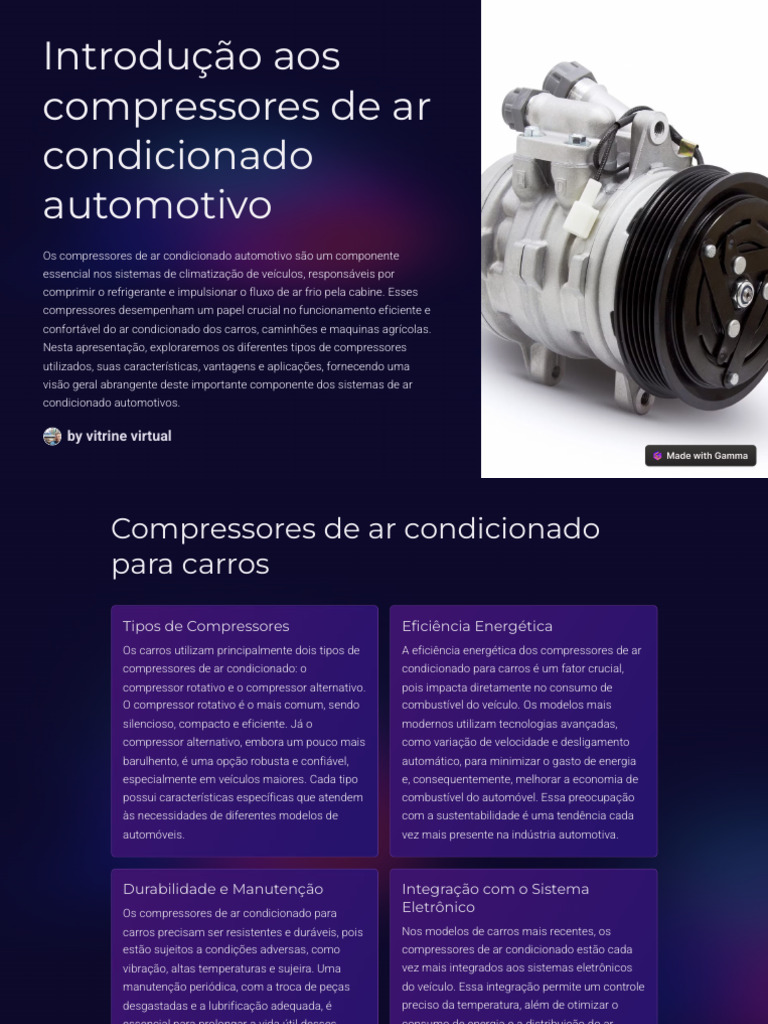Compressores de Ar Condicionado Automotivo | PDF | Ar condicionado ...