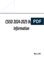 College Station ISD Budget Update 5.21.24