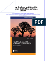 Ebook Numerical Analysis and Scientific Computation 2Nd Edition Jeffery J Leader Online PDF All Chapter
