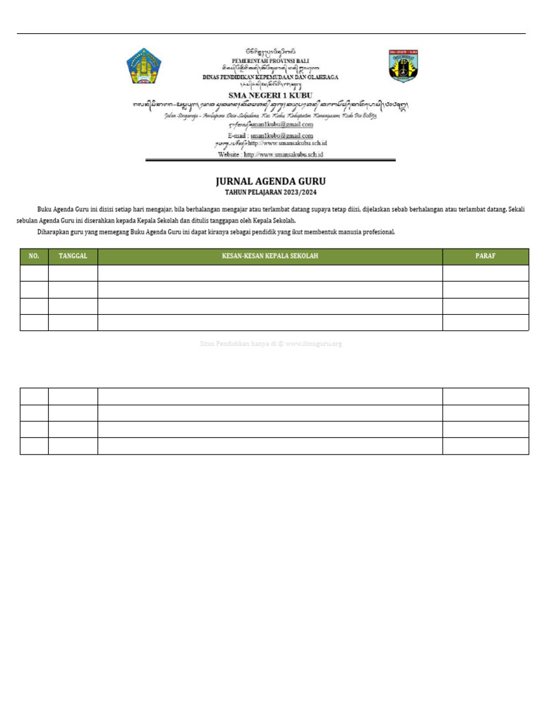 jurnal wali kelas efektif dan lengkap untuk guru