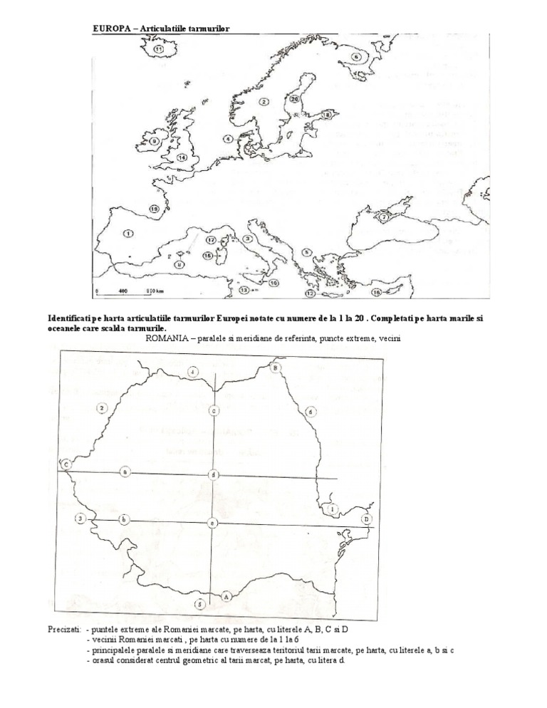 harta principalelor articulatii ale tarmurilor de pe glob)