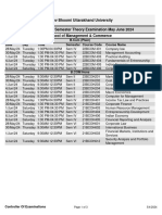 SOMC - Datesheet End Semester Examination May - June 2024