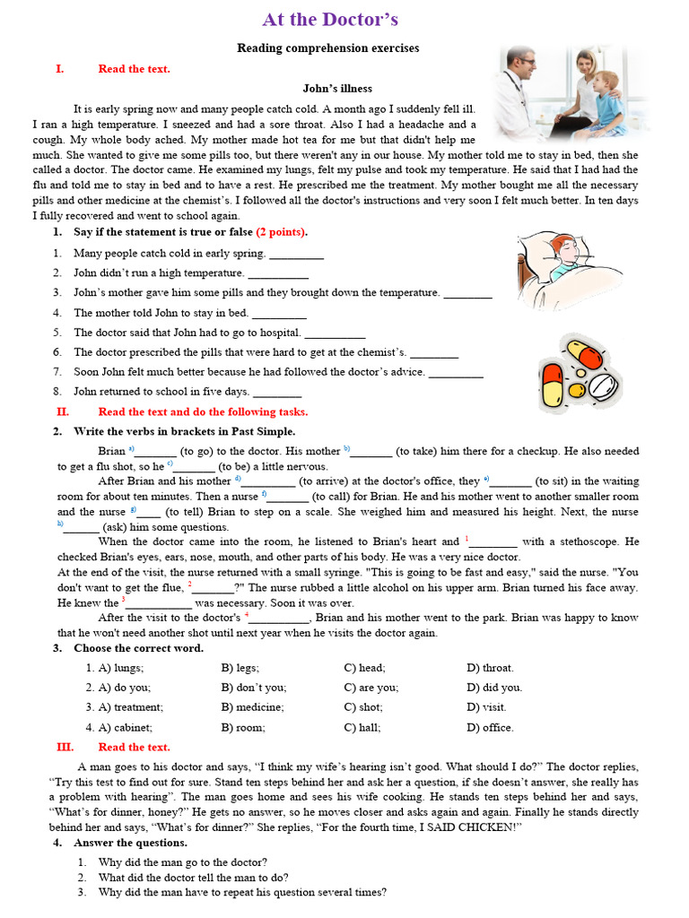 at-the-doctors past simple | PDF