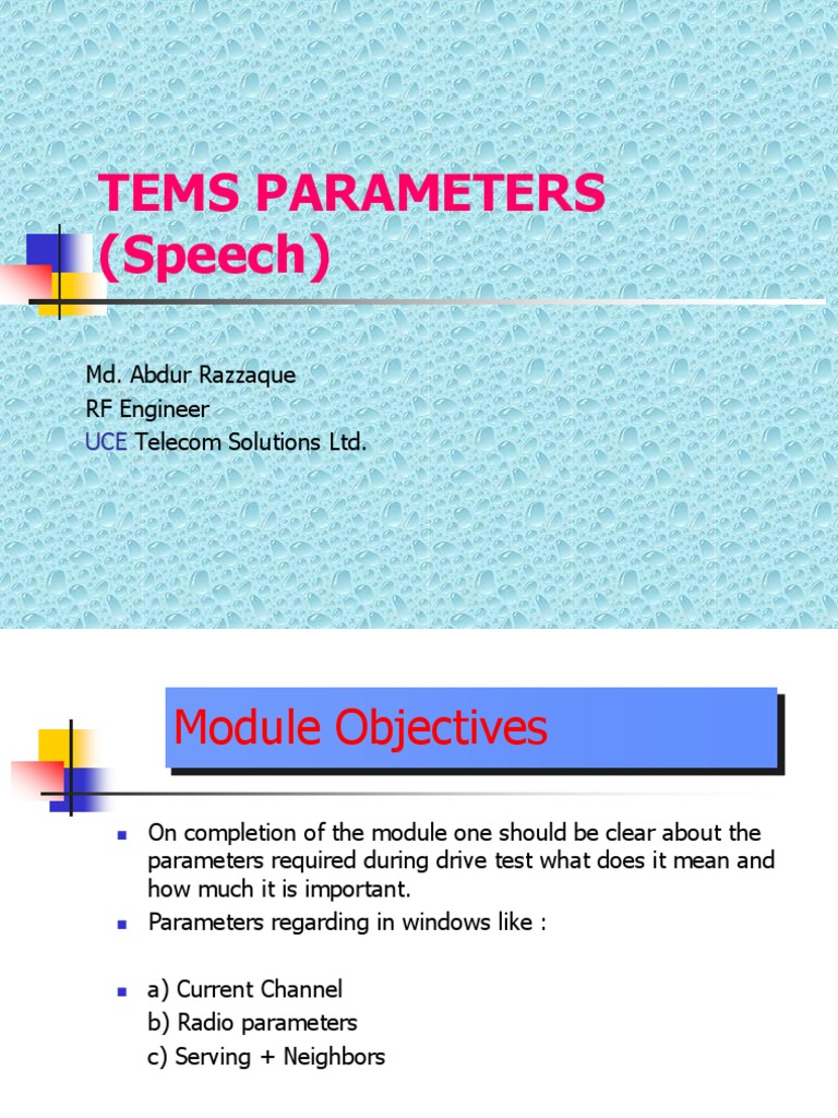 Key TEMS Parameters for Drive Testing | PDF