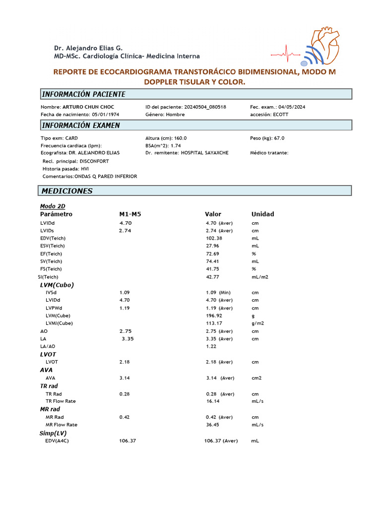 Ecott Arturo Chun Choc | PDF | Sistema cardiovascular | Corazón